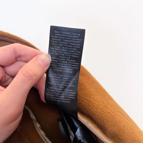 GESTUZ WolinaGZ Wool Blend Brown Felt Asymmetric Designer Trench Coat XS/S NWT - Picture 13 of 15